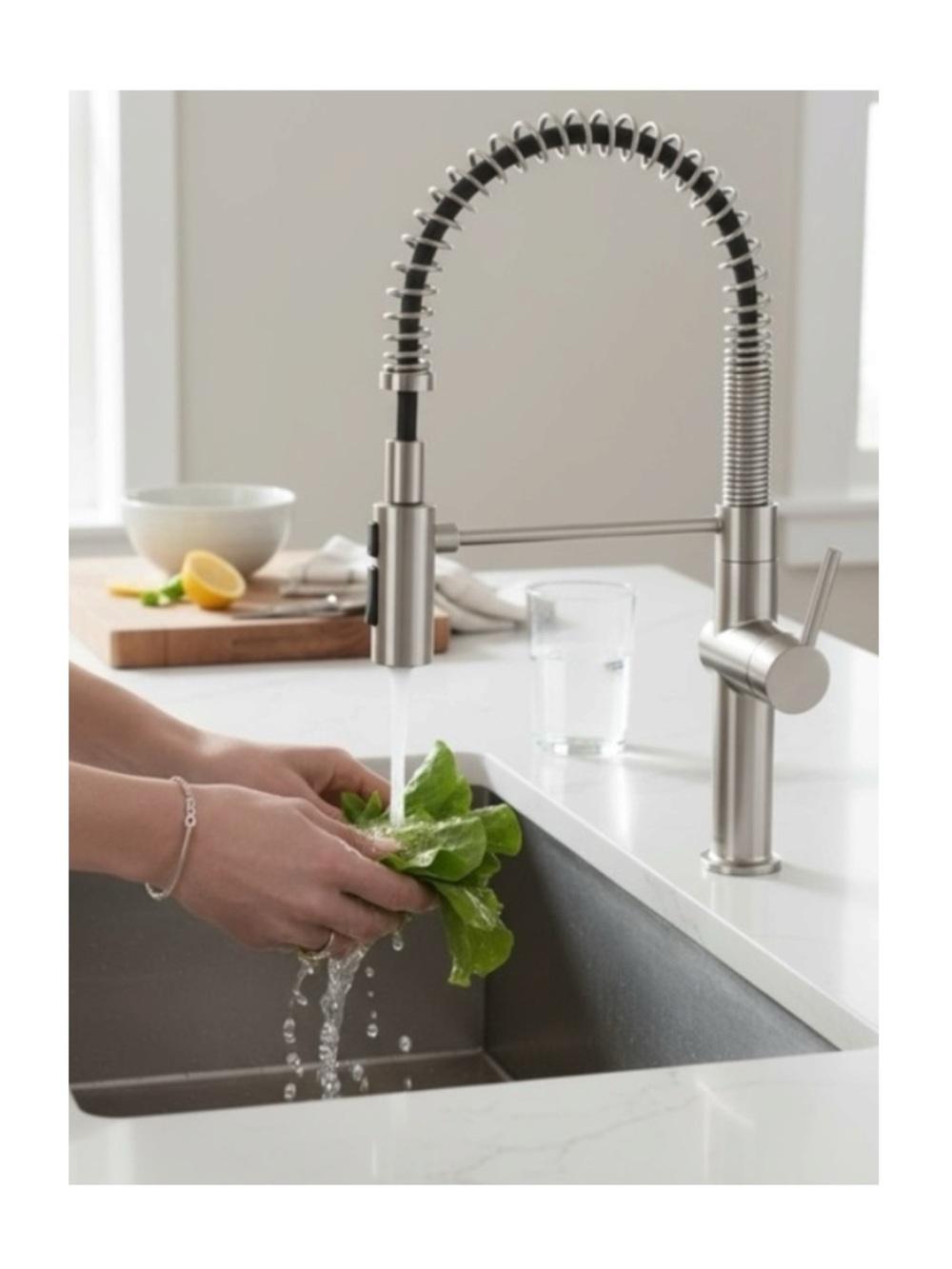 Kohler ༄ Crue Single Handle Semi Prof Decorator Kitchen Sink Faucet ༄ Stainless